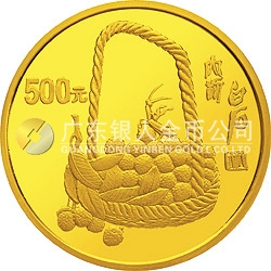 中國(guó)近代國(guó)畫(huà)大師齊白石金銀紀(jì)念幣5盎司圓形金質(zhì)紀(jì)念幣