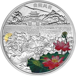 世界遺產(chǎn)——杭州西湖文化景觀(guān)金銀紀(jì)念幣15.552克（1/2盎司）圓形銀質(zhì)紀(jì)念幣