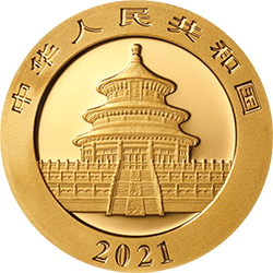 2021版熊貓金銀紀(jì)念幣8克圓形金質(zhì)紀(jì)念幣