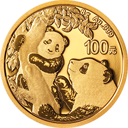 2021版熊貓金銀紀(jì)念幣8克圓形金質(zhì)紀(jì)念幣