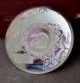 招商證券公司20周年純銀銀盤(pán)制作,純銀紀(jì)念盤(pán),銀盤(pán)定做