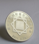 金邦鋼材城開業(yè)慶典純銀紀(jì)念章,純銀銀幣生產(chǎn)廠家