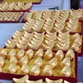 黃金元寶定制，純金元寶定做，制作千足金金元寶