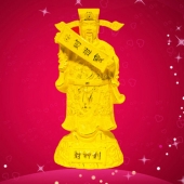 純金財(cái)神擺件定制、絨沙金財(cái)神工藝品擺件定做批發(fā)